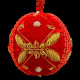 red embroidered velvet ball