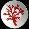 Majolica gorgonian coral soup plate