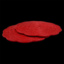 Set en rotin rouge