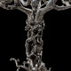 Candelabre bronze argenté 75 cm