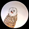 Majolica owl large round dish