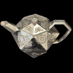 Tea Set, 3 pieces silver plated, 19th Century Japonism