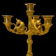 Paire de chandeliers singes bronze doré signés Fratin XIXe