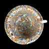 Tasse et sous tasse dentelée multicolore terre mêlée collection Epice forme disque et dentelé