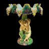 Barbotine centerpiece with putti and conch-shaped basin, 19th, french work