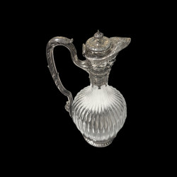 Crystal and silver jug with a Bacchanalian handle, 19th century