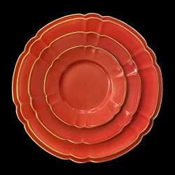 Porcelain Dessert Plate in Salmon Mozart Collection