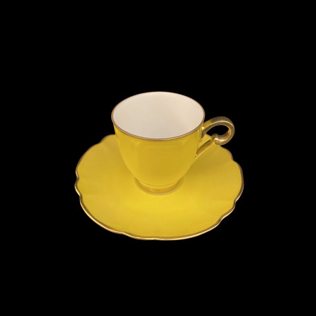 Tasse et Sous-Tasse Café Porcelaine Citron Collection Mozart