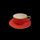 Tasse et Sous-Tasse Thé Porcelaine Rubis Collection Mozart