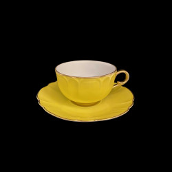 Tasse et Sous-Tasse Thé Porcelaine Citron Collection Mozart