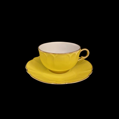 Tasse et Sous-Tasse Thé Porcelaine Citron Collection Mozart