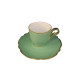 Tasse et Sous-Tasse Café Porcelaine Vert Collection Mozart