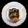 Limoges hand painted porcelain dog set, Escalier de Cristal, XIXe