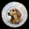 Limoges hand painted porcelain dog set, Escalier de Cristal, XIXe