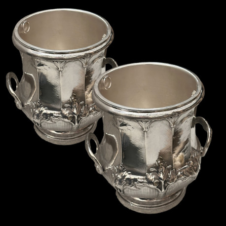 French Art Deco Silver Champagne Buckets Parisian 19th-Century