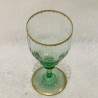 Verre à eau teinté vert clair bord flammé or, Daum manufacture de Nancy, Circa 1900