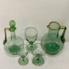 Verre à eau teinté vert clair bord flammé or, Daum manufacture de Nancy, Circa 1900