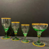 Verre à eau teinté vert clair bord flammé or, Daum manufacture de Nancy, Circa 1900