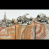 6 Marine-themed card holders in sterling silver hardstone bases by Buccellati