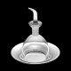High-end oil dispenser in glass and silver-plated metal