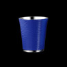 Silver-plated enamelled hammered tumbler - Blue