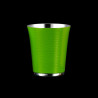 Silver-plated enamelled hammered tumbler - Green