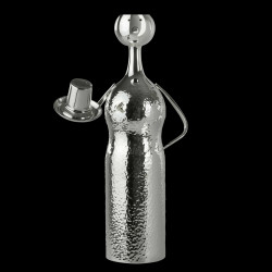 Vase - bougeoir en métal argenté