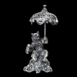Sculpture en bronze Ours avec une ombrelle, signée Fratin, XIXe
