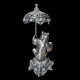 19th century bronze sculpture, Bear with an umbrella, signed Fratin