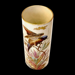 Rare paire de vases en faïence fine, Manufacture Creil & Montereau, vers 1876-1884