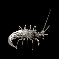 Langouste sculpture en fonte argentée Mauro Manetti  L 43 x 30 cm H 44 cm