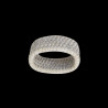 6 White rattan napkin rings
