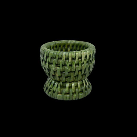 Green rattan egg cup