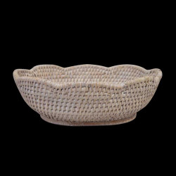 Corbeille rotin blanc