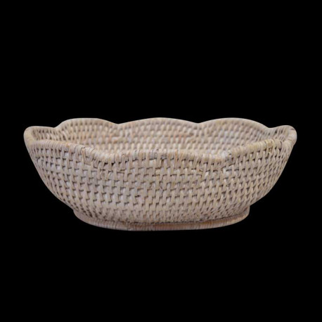 Corbeille rotin blanc
