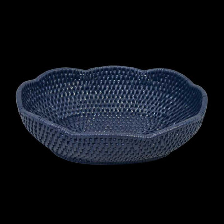 Blue rattan basket