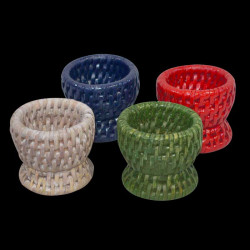 Blue rattan egg cup