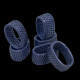 6 Blue rattan napkin rings