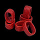 6 Ronds de serviette rotin rouge