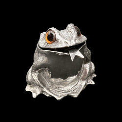 Mustard jar pewter Frog