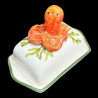 Majolica Octopus butter dish