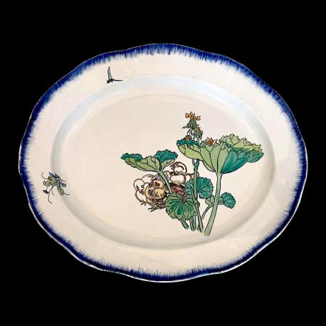 Bracquemond Iris violet & Papillon assiette D 25 cm