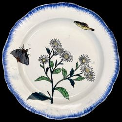 Bracquemond Mauve iris & Butterfly plate D 23 cm