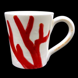 Majolica sea urchin mug