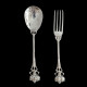 Cuillère et fourchette Art Nouveau métal argenté