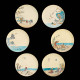 Plates with Japonism scenes, enameled earthenware, Vieillard manufactory, circa 1880