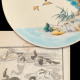 Assiettes scènes japonisantes faïence manufacture Vieillard circa 1880