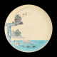 Plates with Japonism scenes, enameled earthenware, Vieillard manufactory, circa 1880