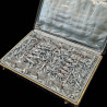 Coffret 6 salerons double, cristal 12 pelles à sel en argent XIXe