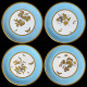 Set of 12 porcelain plates with a blue rim and gold decor, Minton, 1890